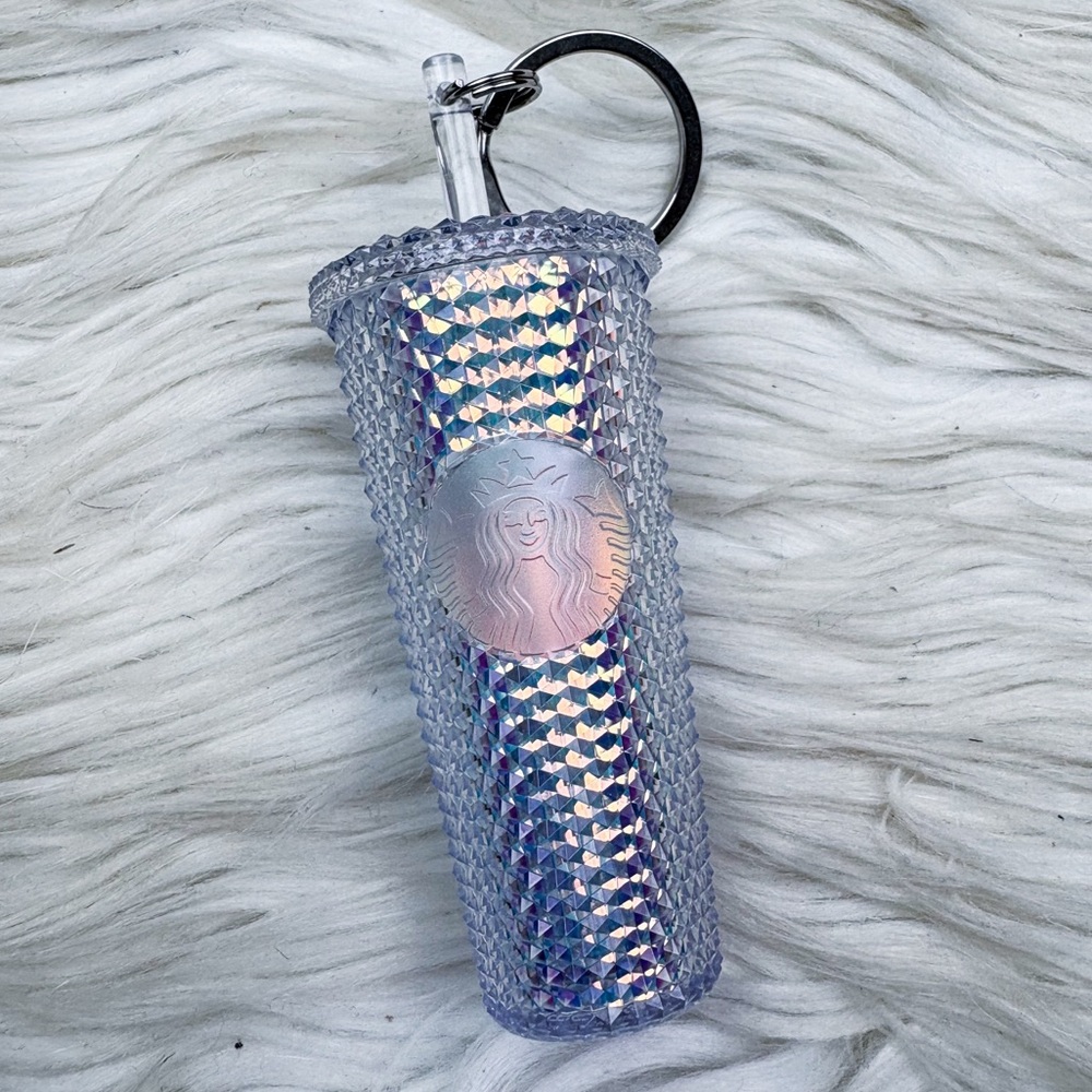 Starbucks Unicorn Iridescent Bling Studded Ornament Keychain Bag Charm NEW